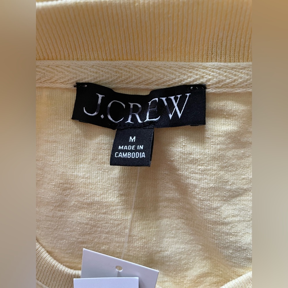 New J.Crew Women Crew Neck Yellow Top Size Medium - Picture 6 of 10
